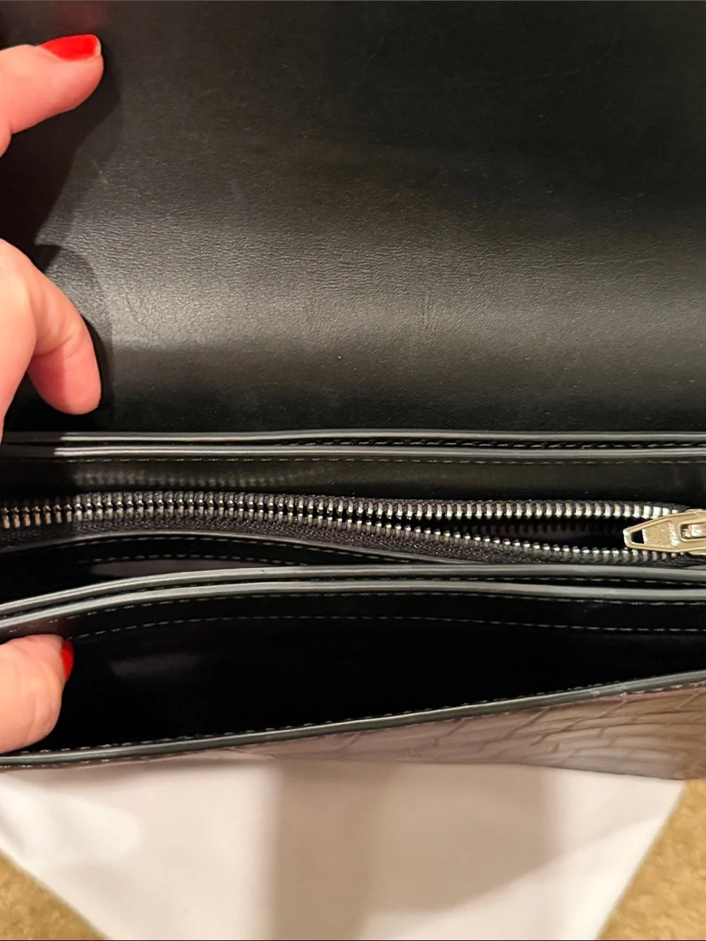 Alexander Wang women’s -Embossed Leather Envelope clutch in Taupe Gray